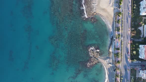 Aerial View of the Beach at the Seaside Resort Town, Turkey