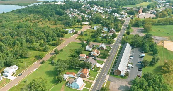 Aerial View of Pond Near the Sayreville New Jersey Small American Town Residential Community