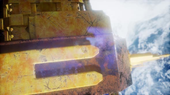 Space Station And Earth. 3D Animation alt