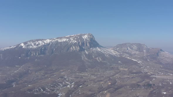 Winter day scenery of Stol mountain 4K drone video