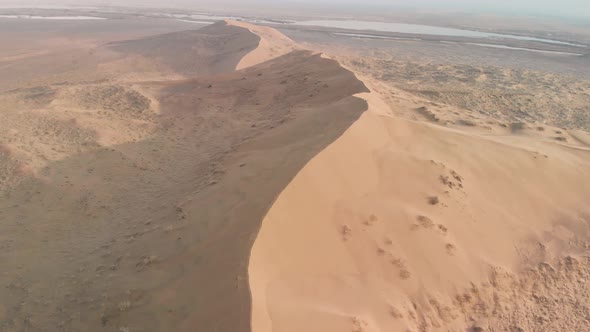 Aerial of Sand Dunes in Altyn Emel National Park in Kazakhstan