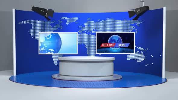 3D Virtual News Studio Background A50030