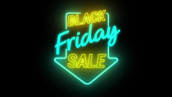 Neon Black Friday Title  | Alpha Channel