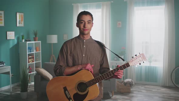 Portrait of Happy Man Musician