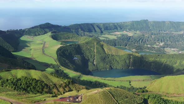 Paraglider Flying at Miradouro Do Cerrado Das Freiras Viewpoint