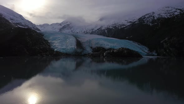 Portage Glacier Portage Lake and Mountains