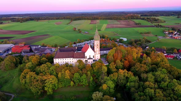 Andechs Abbey in the evening, Bavaria, Germany