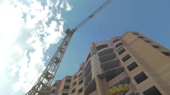 Tower crane and a building under construction