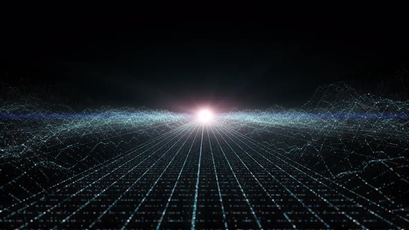 Glow Digital Landscape with Particles alt