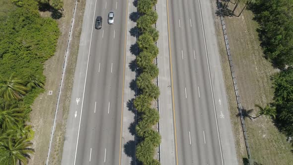 Aerial view of the MacArthur Causeway in Miami