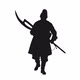 Silhouette of Marching Soldier with Battle Ax with Long Blade, Alpha in - VideoHive Item for Sale