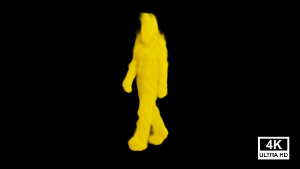 Walking Yellow Color Smoke Man