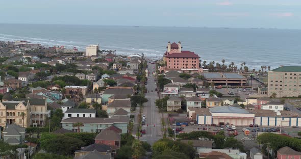 Aerial view of Galveston Island, Texas