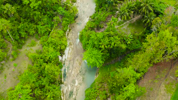 Beautiful Tropical Waterfall Philippines, Cebu