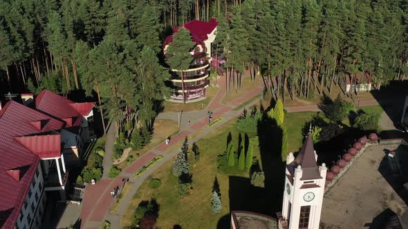 Top View of the Ozerny Sanatorium in the Grodno Region
