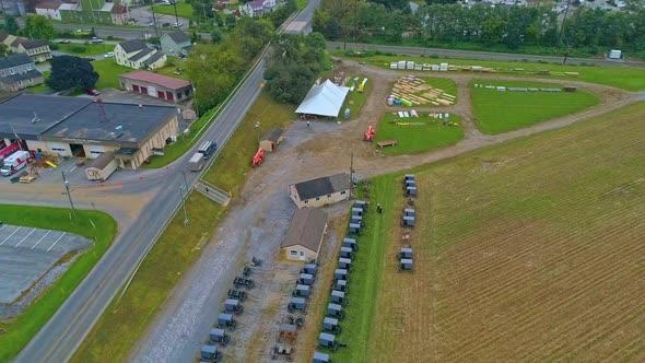 erial View of An Amish Mud Sale With Rows of Buggies Going on Sale