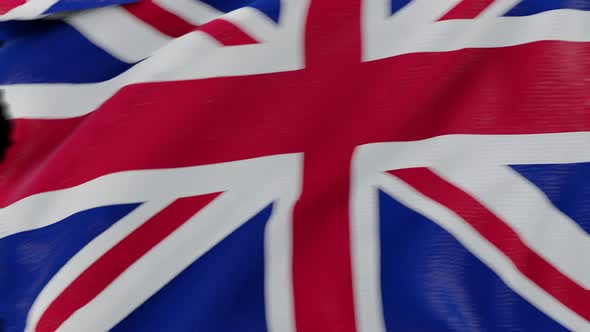 4K United Kingdom flag transition with alpha. two step alt