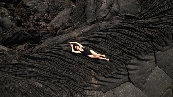 Aerial View of a Young Woman