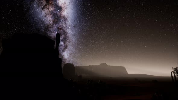 Hyperlapse in Death Valley National Park Desert Moonlit Under Galaxy Stars