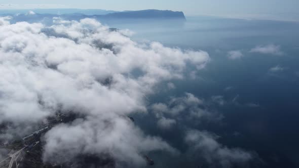 Abstract Aerial Nature Summer Ocean Sunset Sea and Sky Background