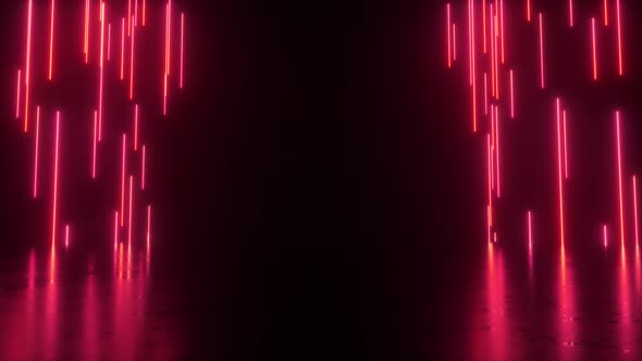 Red Neon Rising Strings Frame Background