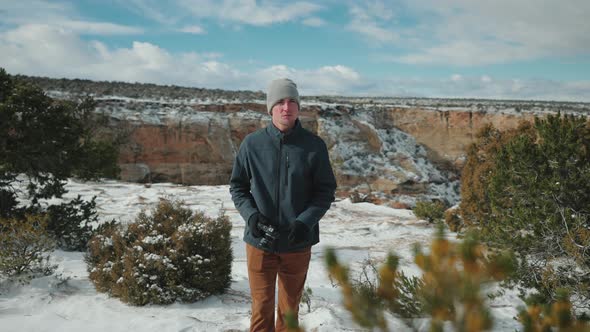 Taking Photos in a gorgeous canyon with a camera.