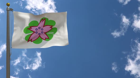 Ueda City Flag Japan On Flagpole