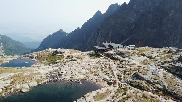 A view of the Teryho chata recreational zone in the High Tatras National Park in Slovakia