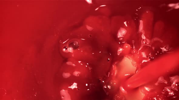 Super Slow Motion Tomato Juice Pours with Air Bubbles