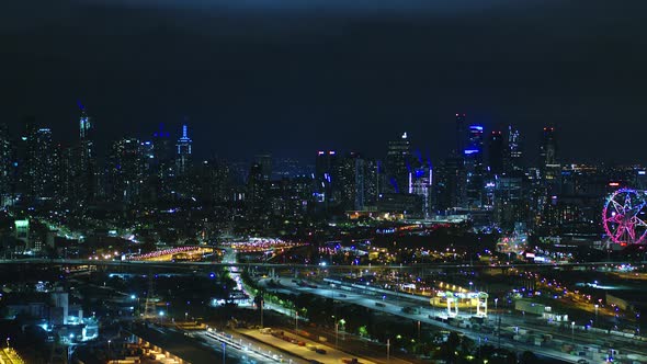 Melbourne City Night Skyline