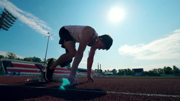 Training Session of a Male Runner with an Artificial Leg