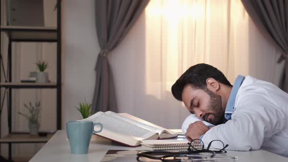 Hard Work Sleeping Doctor Study Education Tired