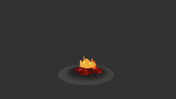 Bubbling Lava From The Volcano's Mouth In Miniature On A Gray Background (