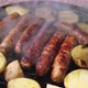 Grilled Sausages and Potatoes in Closeup - VideoHive Item for Sale