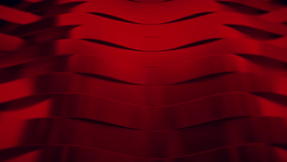 Red Metal Wavy Lines 3d Animation