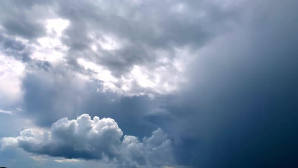 Dark Sky with Clouds Over the City