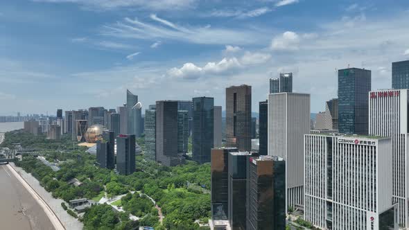 Panoramic  city skyline in Hangzhou china