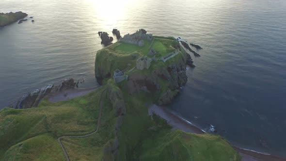 Aerial view of the Dunnottar Castle