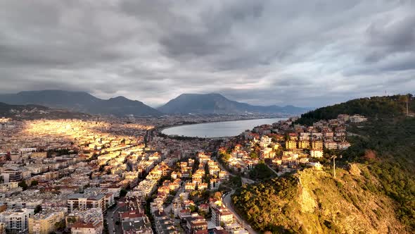 Castle Alanya Kalesi Aerial View 4 K