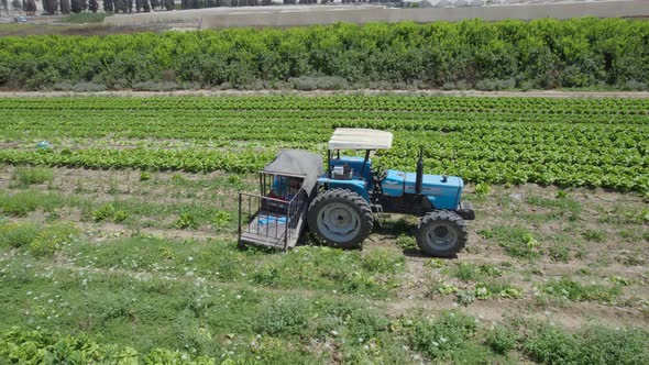 Tractor at Field at Sdot Negev, Israel