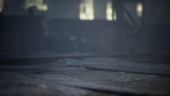 Frightening Abandoned Factory at Night alt