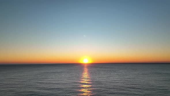 Seascape at Sunset Day Aerial 4K