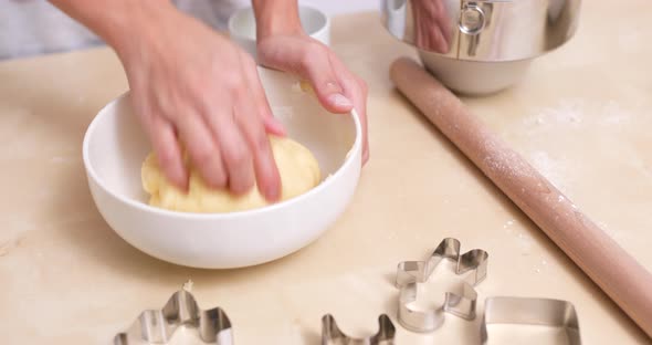 Mixing cookies dough at home 