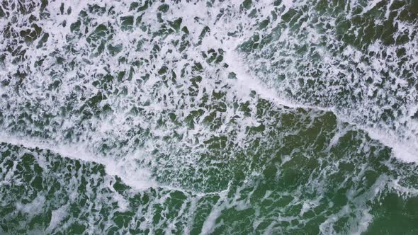 Aerial View From Drone on Stormy Sea and Coast