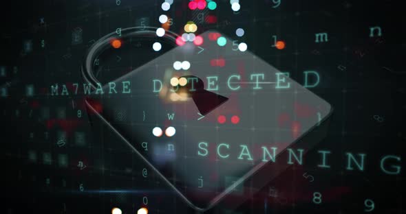 Animation of computer interface online security padlock icon alt