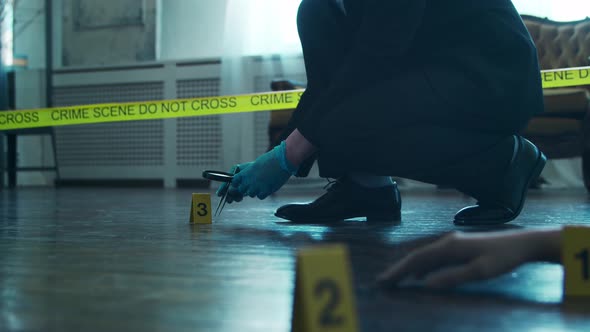 Closeup of a Crime Scene in a Deceased Person's Home.