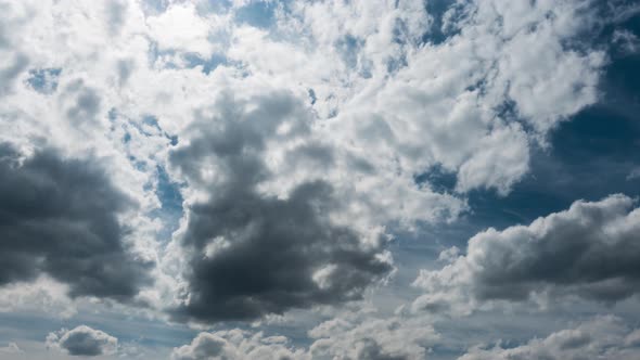 White Clouds Over Blue Sky Time Lapse