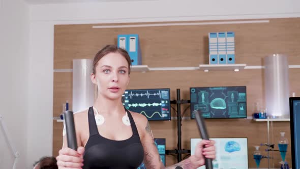 Young Female Athlete in a Modern Facility for Sports