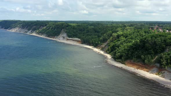 Baltic Sea Coastline with Sandy Mountains