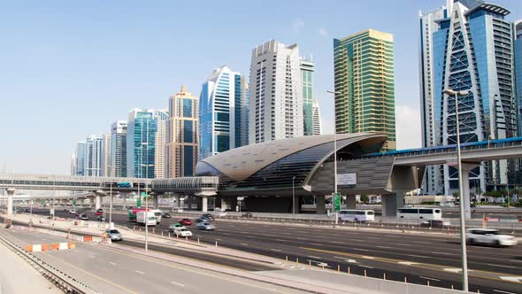 Dubai Marina Jumeirah Lakes Towers Traffic Dubai Timelapse